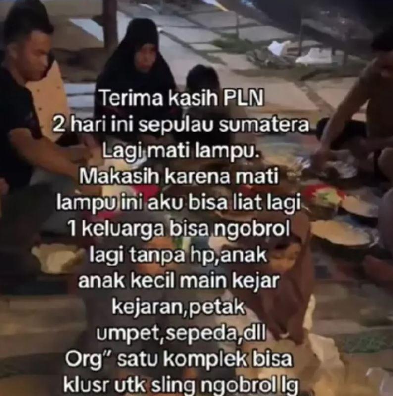 Berkah Mati Listrik se-Pulau Sumatera, Perempuan Bahagia Dapat Quality Time dengan Keluarga