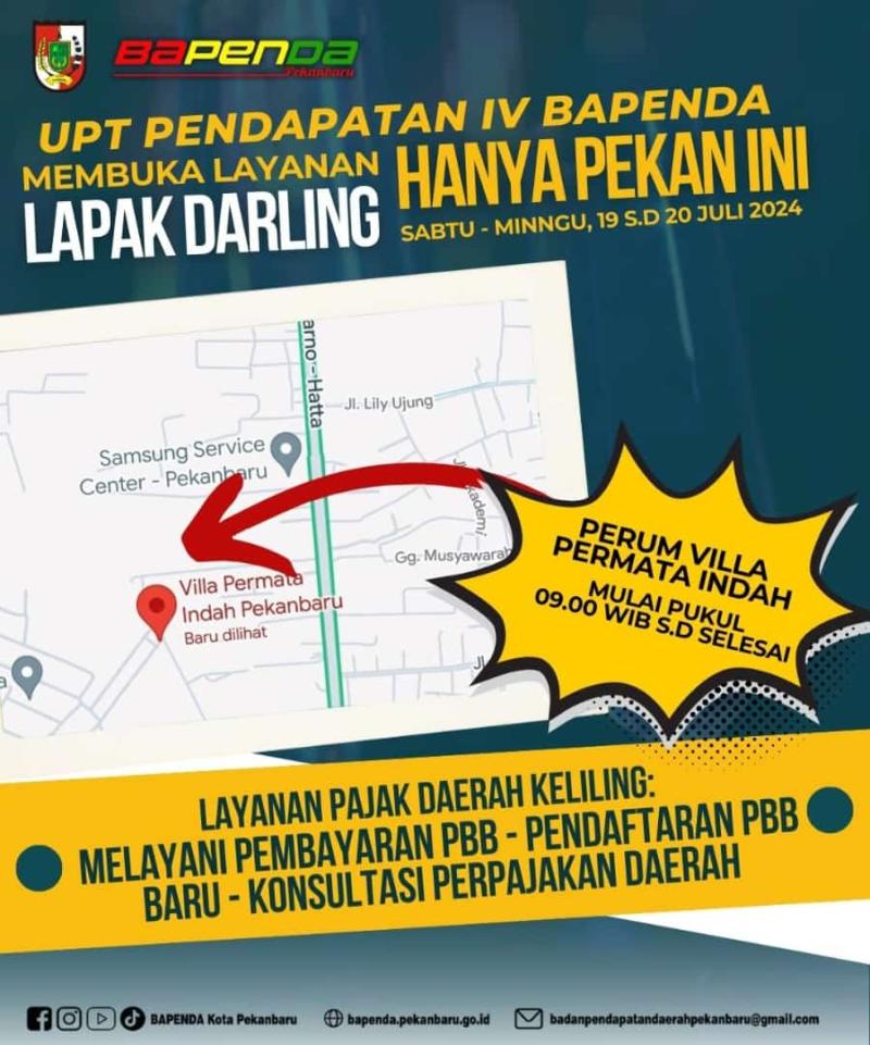 Lapak Darling, Kemudahan Bayar PBB untuk Warga Pekanbaru