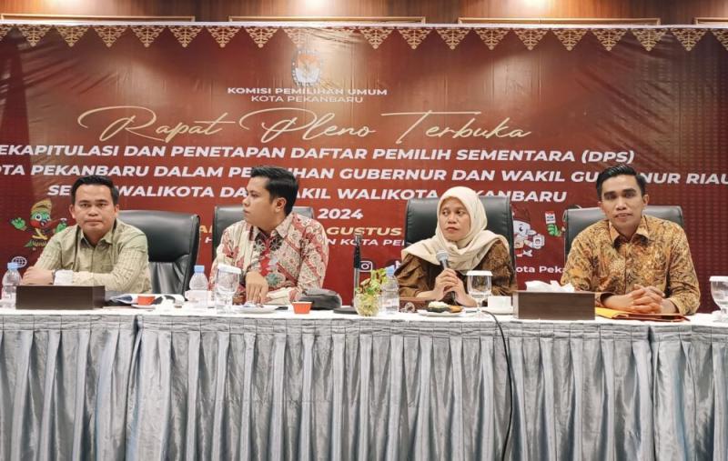 KPU Kota Pekanbaru Tetapkan 789.236 DPS untuk Pilkada 2024, Ini Respon Bawaslu
