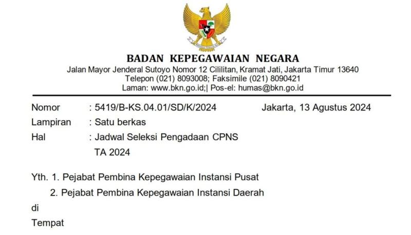 Pengumuman! Pemerintah Buka Pendaftaran Seleksi CPNS pada 20 Agustus 2024