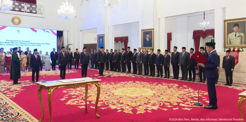 Presiden Lantik 3 Menteri dan 1 Wakil Menteri Kabinet Indonesia Maju Sisa Masa Jabatan Periode 2019-2024