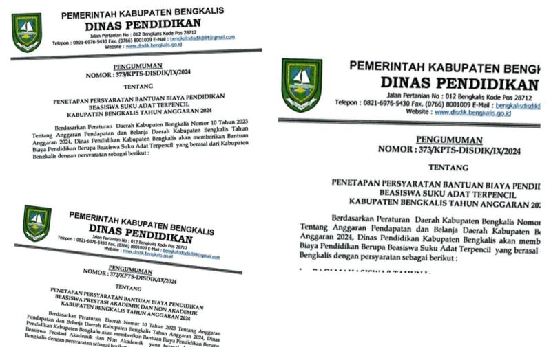 Disdik Bengkalis Buka Penerimaan Beasiswa 2024, Ini Persyaratannya 