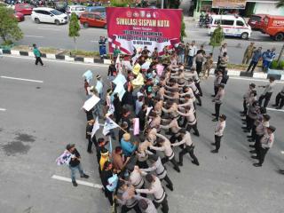 Polres Dumai dan TNI Gelar Simulasi Pengamanan Jelang Pilkada 2024