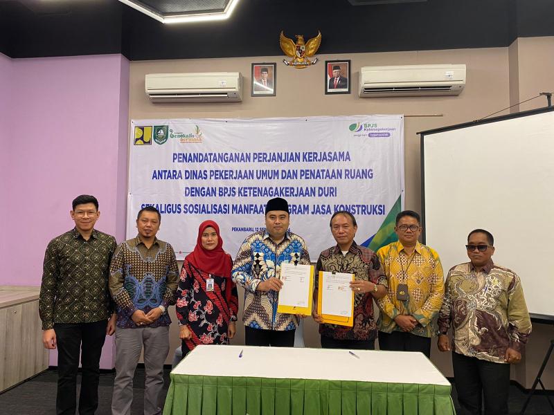 BPJS Ketenagakerjaan dan Dinas PUPR Bengkalis Tandatangani Kerjasama Perlindungan Pekerja Konstruksi