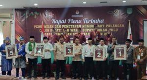 Ini Nomor Urut Lima Pasangan Calon Bupati Rokan Hulu 