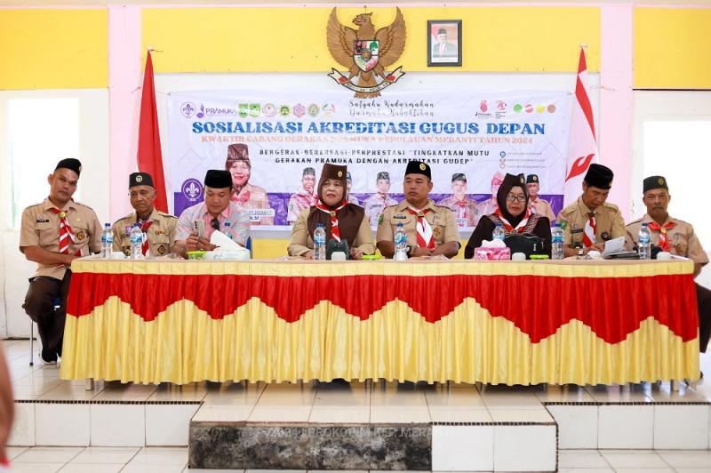 Ketua Kwarcab Meranti Buka Sosialisasi Akreditasi Gudep di Tasik Putri Puyu