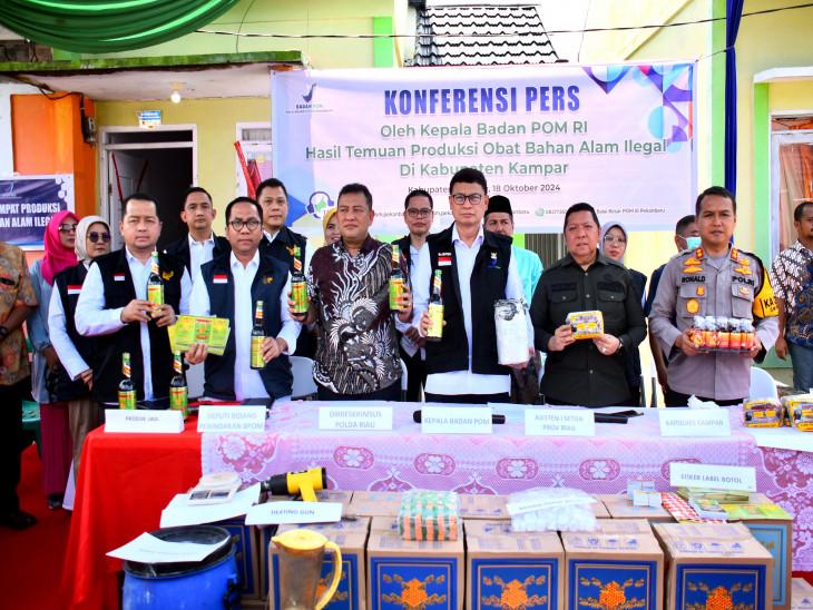BPOM RI Temukan Obat Bahan Alam Ilegal di Desa Rimbo Panjang 