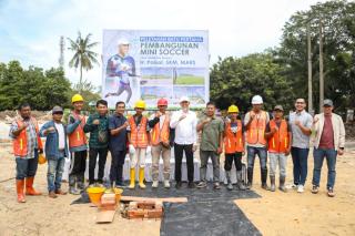 Pembangunan Lapangan Mini Soccer Pemerintah Kota Dumai Resmi Dimulai