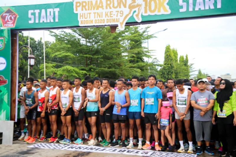 Ratusan Peserta Antusias Ikuti Prima RUN 10KM Dari Kodim 0320 Dumai 