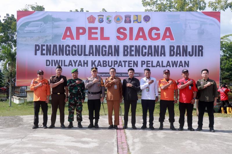 Pjs. Bupati Pelalawan Pimpin Apel Siaga Penanggulangan Bencana Banjir Tahun 2024