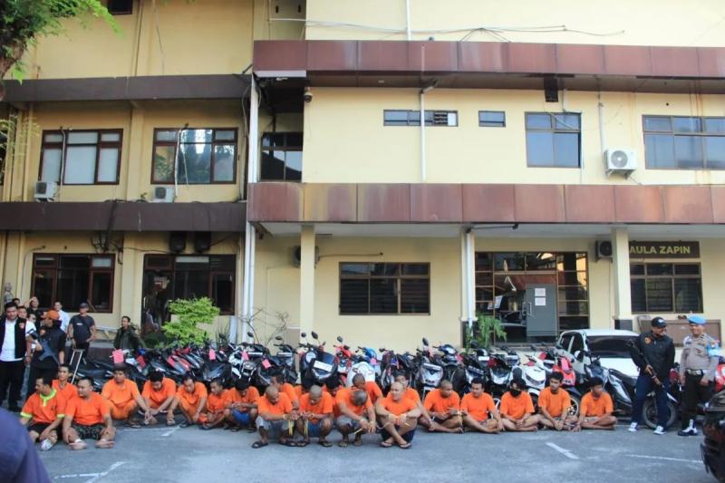 Polisi 22 Pelaku Curanmor di Pekanbaru Diamankan Polisi