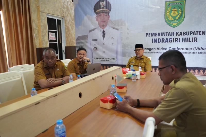 Pemkab Inhil Ikuti Rapat Monitoring Dukungan Sarana Prasarana KPUD dan Bawaslu