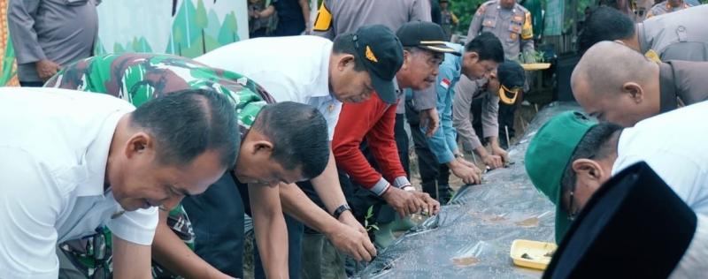 Polres bersama Pemkab Kuansing Launching Program Ketahanan Pangan
