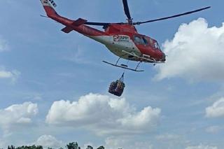 4 Heli Water Bombing Dikerahkan Bantu Padamkan Kathutla di Riau