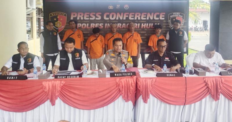 Polres Inhu Amankan Empat Pengeroyok Jidon Kiki hingga Tewas, Lima Masih Buron